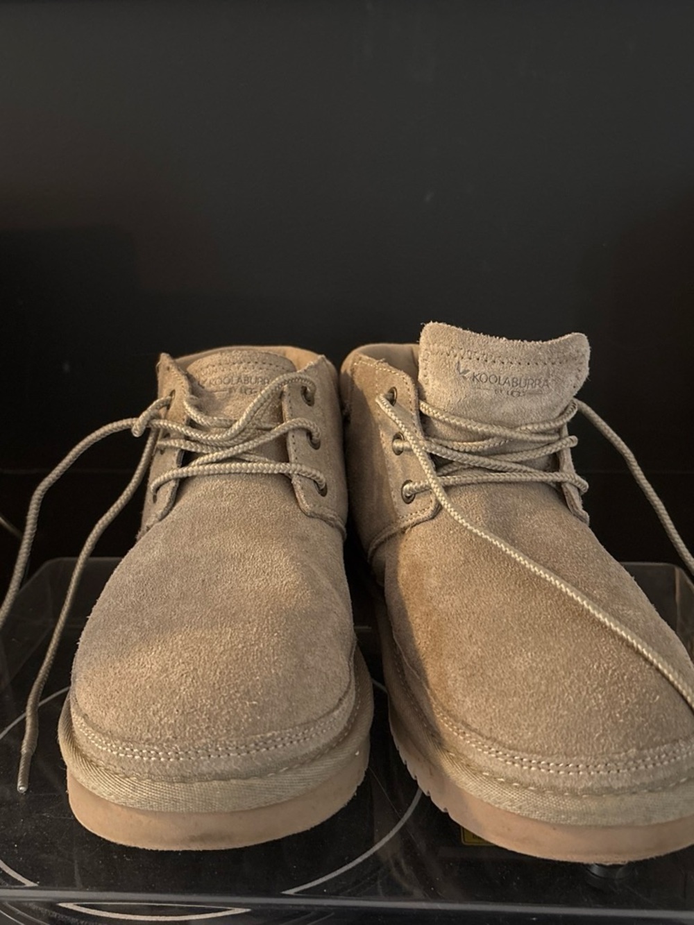 Koolaburra Suede Ankle Booties in Taupe - Picture 2 of 5
